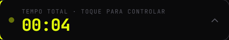 O banner com o tempo total e a faixa na aresta esquerda